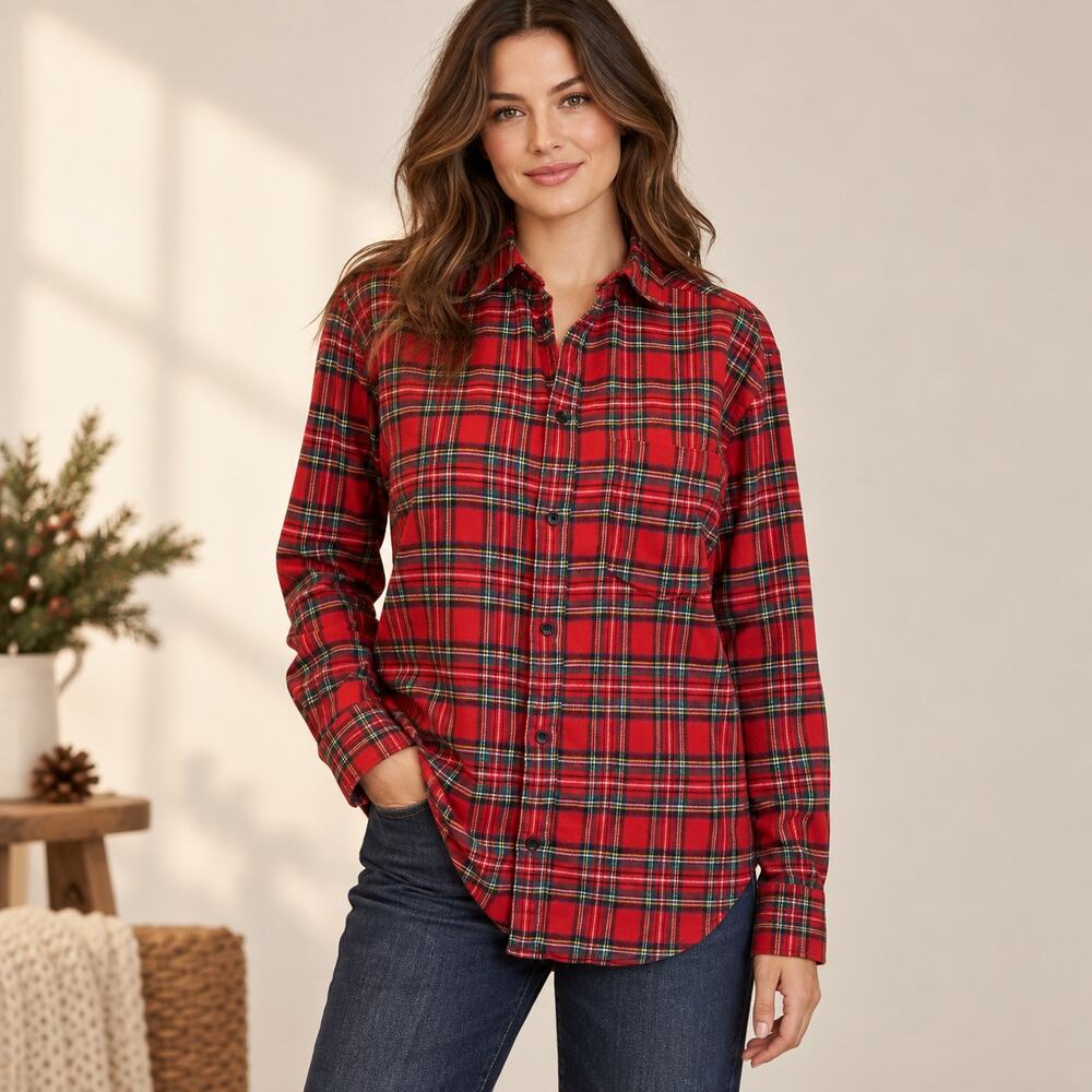 Urban Outfitters Red Tartan Plaid Flannel Shirt XS NWT